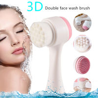 WOOLOVE 3D Facial Cleansing Brush  Face Wash Product  Skin Care Tool  Hot Double-sided Silicone Brush  Portable Size