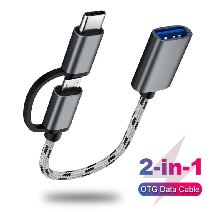 [A LIKE] ☸ 2 in 1 Type C Micro usb to USB3.0 Adapter USB-C Data ...