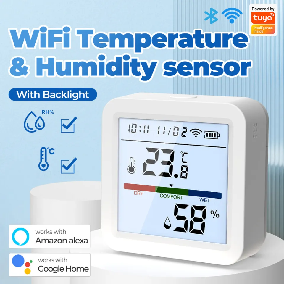 Tuya WIFI Temperature Humidity Sensor Hygrometer Thermometer Smart Home  Backlight Smart Life Support Alexa Google Assistant