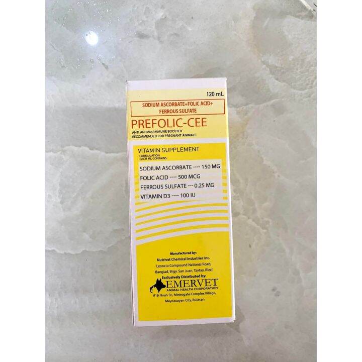 PREFOLICCEE 120ML for cats and dogs (SODIUM ASCORBATE + FOLIC ACID