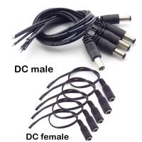 DC 5.5x2.1mm Female Male Plug Jack Power Supply Cable Wire Connecter Adapter Connectors for LED Lights Strip CCTV Camera  Wires Leads Adapters