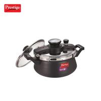 Prestige Clip On Aluminium Handi Pressure Cooker With Glass Lid, 5 Litres, Black