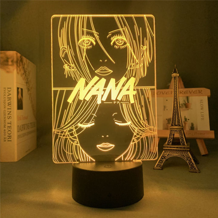 อะนิเมะ-nana-led-night-light-oosaki-nana-amp-komatsu-nana-อะคริลิค3d-โคมไฟแฟลชสำหรับห้องนอนรีโมทคอนลเปลี่ยนสี-nightlight