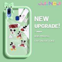 Jlingji เคสสำหรับ VIVO Y95 Y91 Y91i การ์ตูน Mickey Mouse เคสลายโบว์เล็กๆน้อยๆมอนสเตอร์เคสนิ่มกันกระแทกทนต่อการขัดถูเคสโทรศัพท์โปร่งใส TPU ซิลิกาเจลฝาครอบป้องกันเลนส์กล้องถ่ายรูป