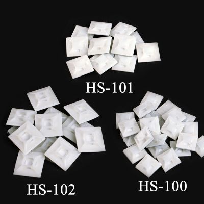 50 PCS/Pack Self Adhesive Cable Base Mounts White Cable Wire Zip Tie Mounts Bases Wall Holder Wiring Accessories