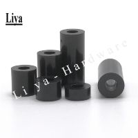 20-50pcs Inside Inner Diameter 3 4 5 6  Black Nylon ABS Round Non-Threaded Column Standoff Spacer Washer For L=1-25 Screw bolt Screw Nut Drivers