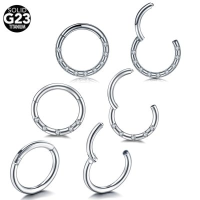 1Pc Titanium Nose Ring Hoop Gems Septum Rings Clicker Piercing Tragus Steel Nose Piercing Oreja Helix Earrings Pircing Nariz
