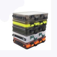 【JH】 Doublex Sided 14 Compartments Fishing Tackle Bait Storage Plastic Tackles Organizer