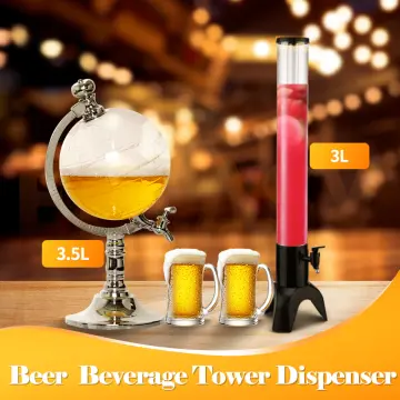 Plastic Barrel Wine Beverage Dispenser 1.5L/3L Cold Drink Beer Tower  Dispenser - China Beverrage Dispenser and Beer Tower with Ice Tube price