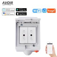 【LZ】♣∏  Avoir tuya wi fi tomada de energia inteligente itália plugues temporizador ip55 ao ar livre à prova dwireless água soquete capa controle remoto sem fio eletrodomésticos tomada inteligente frete gratis para brasil