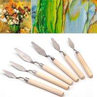 XAVIE Wooden Handle Scraper Craft Art Mixing Perfect Palette Spatula Stainless Steel Oil Painting Tools Spatula