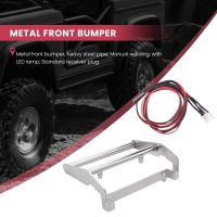 Metal Front Bumper with Led Light for 1/10 RC Crawler TRX4