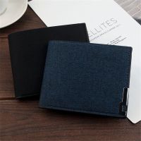 Mens Multifunctional Canvas Wallet Leisure Travel Lightweight Portable Short Style All Match Male Credit Card Holder Coin Purse
