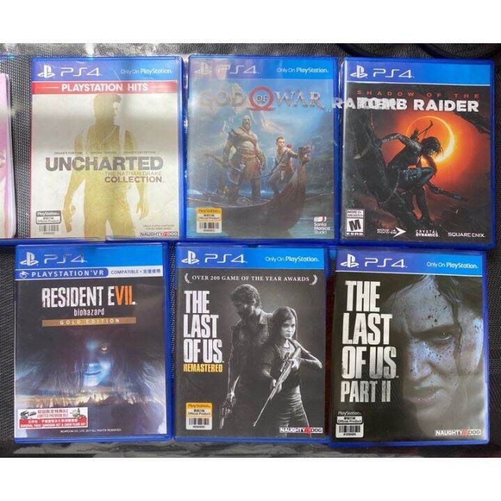 PS4 Games Last of Us Part2 and Part1 Resident Evil Tomb Raider God of ...