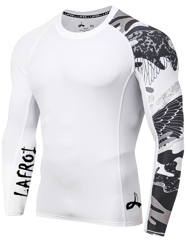 LAFROI Men's Long Sleeve UPF 50 Baselayer Skins Performance Fit Compression Rash Guard-CLYYB 