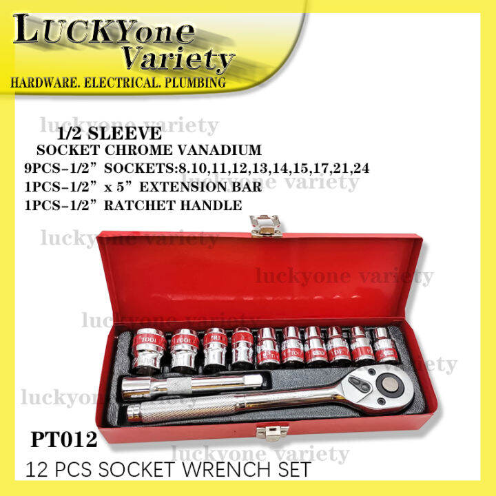 PRIDE 12 PCS SOCKET WRENCH SET CRV NO.PT012 Lazada PH