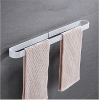 Nail free Space Aluminum Solid Black Towel Bar Hanger Single Towel Bar Towel Holder Western Style Bathroom Accessories