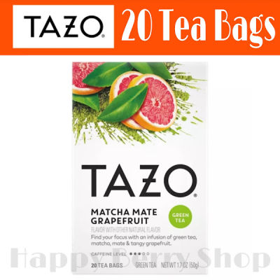 TAZO TEA 🍃 ชาเขียว Tazo Matcha Mate Grapefruit Green Tea ⭐พร้อมส่ง⭐ ชาเพื่อสุขภาพ นำเข้าจากประเทศอเมริกา 1 กล่องมี 20 ซอง