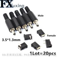 20Pcs DC-002 3.5x1.3 1A 30V Black DC Power Jack Socket Connector DC002 3.5x1.3mm 1.3 Female Mini Socket 3.5x1.3 mm DC Male Plug