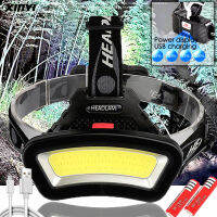 200m Long Lighting 10000LM USB rechargeable LED Headlight Distance Wide Angle COB Head Lamp Lantern For Hike Outdoor Use 2*18650