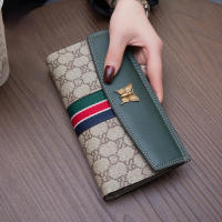 Womens Wallet Brand Long Matching Buckle Change Card Cowhide Designer Genuine Cow Leather Wallet For Women Short Envelope