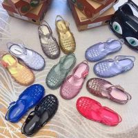 【ready stock】New 2022Melissaˉ jelly shoes for big children retro woven childrens hollow toe sandals