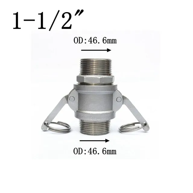1/2" 3/4" 1" 11/4" 11/2" BSPT Male Thread 304 Stainless Steel B + F
