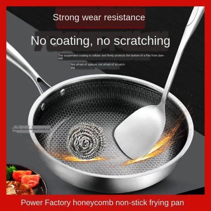 Non stick wok stainless steel wok 34cm with lid