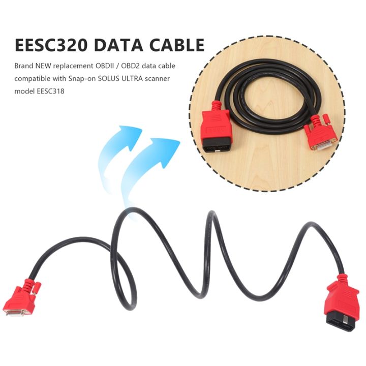 car-6ft-snap-on-scanner-da-4-compatible-obdii-obd2-data-cable-for-edge-eesc320