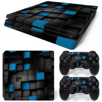For PS4 Slim Console and 2 Controllers Skin Sticker PS4 Lattice Design Protective Decal Removable Cover
