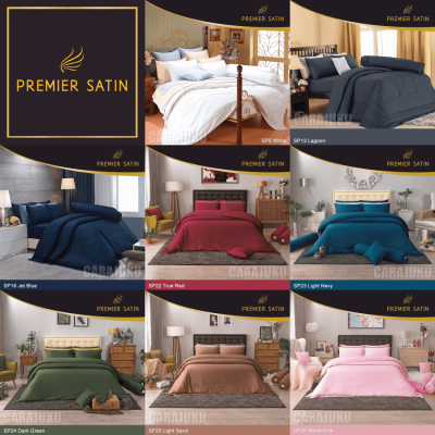 PREMIER SATIN ผ้านวม 90 x 100 นิ้ว (ไม่รวมชุดผ้าปูที่นอน) สีพื้น Plain (เลือกสินค้าที่ตัวเลือก) #ซาติน ชุดเครื่องนอน ผ้าห่มนวม ผ้าห่ม
