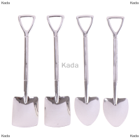 Kada ช้อนกาแฟไอศกรีมช้อนตักชาสุดสร้างสรรค์ทำจากสแตนเลส4ชิ้น/เซ็ต