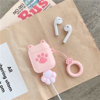 [SOSO 3C accessories] เกาหลีน่ารัก3D แมวตีนซิลิโคนสีชมพูหูฟังกรณีสำหรับ Airpods 3หูฟังชาร์จกล่องป้องกันปกอ่อน1 2 Pro