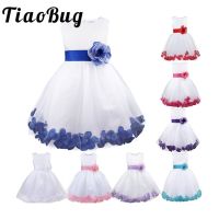 【CW】 Kids Infant Petals Tulle Formal Wedding Pageant Bridal