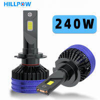 HILLPOW 240วัตต์ H7 LED รถไฟหน้า C An BUS โคมไฟสำหรับ H8 H9 H11 9005 H4 9006คู่ท่อทองแดงอัตโนมัติไฟหลอดไฟชุด *