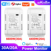 Tuya Zigbee 30A20A Wifi สมาร์ทสวิทช์โมดูลรีเลย์ไร้สายการตรวจสอบพลังงานเวลาสมาร์ทชีวิตการควบคุมเสียงสำหรับ Alexa