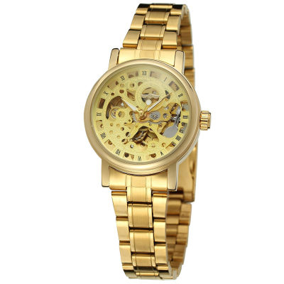 Xinsu นาฬิกาข้อมือผู้หญิงนาฬิกากลไกอัตโนมัติลายโครงกระดูก,นาฬิกาข้อมือนาฬิกาข้อมือสายเหล็กเลขโรมัน