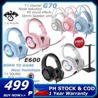 【Undine earphone】เชื้อ E600หูฟังเกม7.1เสียง RGB สำหรับ PS4/พีซี /Xbox/ หูฟังพร้อมไมโครโฟนหูฟังมือถือ