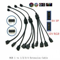 ✺✠▩ Angitu 3pin/4Pin RGB ARGB SYNC 1 to 1/2/3/4/5 Fan LED Stripe Extension Cable Motherboard Light Control Hub For M/B ASUS GIGABYTE