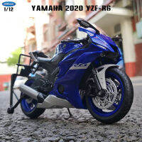 Welly 1:12ร้อนรูปแบบใหม่ยามาฮ่า2020 YZF-R6ฮอนด้า2020เดิมได้รับอนุญาตจำลองล้อแม็กรถจักรยานยนต์รุ่นรถของเล่นการจัดเก็บภาษี