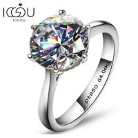 IOGOU Luxury Moissanite Engagement Ring 2-4Ct Solitaire 925 Sterling Silver Diamond Wedding Rings For Women With GRA Certificate