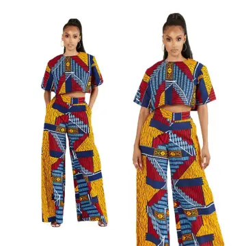 Two Piece Set Summer African Clothes For Women Long Dress Sets Pants Suits  Outfits Party Dresses Plus Size