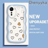 เคส Chenyyka สำหรับ Vivo Y16 Y35 5G Y56 5G เคสแฟชั่น Little Love Heart ดีไซน์ใหม่ขอบครีมกันกระแทกแบบใสนิ่มเคสโปร่งใสลายกล้องถ่ายรูปเคสมือถือเรียบง่ายอ่อนโยนป้องกัน