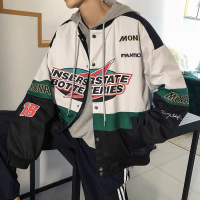 Oversized hip hop jacket women coat Korean street stitching loose jackets student baseball uniform couple top clothing 2021