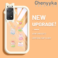 เคส Chenyyka สำหรับ Xiaomi Redmi Note 11 Pro Note 5G 11e Note Pro รูปแบบการ์ตูนรูปหมีกระต่ายสาวน่ารักน่ารักกล้องมอนสเตอร์น้อยนิ่มสำหรับเลนส์เคสใสซิลิโคนกันกระแทกแบบใสง่าย