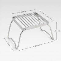 Pihu-1Multifunctional พับแคมป์ไฟย่างสแตนเลสแบบพกพาตั้งแคมป์ย่างตะแกรงเตาแก๊สยืนกลางแจ้งเตาไม้ Standd48-58