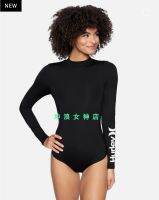 [COD] Hurley surf long-sleeved half-body one-piece sunscreen swimsuit jellyfish suit black slimming SURF SWIMSUIT