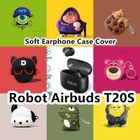 READY STOCK! For Robot Airbuds T20S Case Cute English hogs head for Robot Airbuds T20S Casing Soft Earphone Case Cover