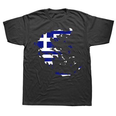 Funny Greece Map Flag T Shirts Graphic Cotton Streetwear Short Sleeve Birthday Gifts Summer Style T shirt Mens Clothing XS-6XL