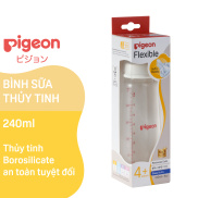 Bình sữa thủy tinh cổ hẹp Pigeon 240ml M